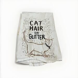 Cat Lovers Kitchen Tea Towels Cat Hair is my Glitter